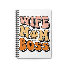Load image into Gallery viewer, "Wife Mom Boss" Inspirational Ruled Notebook – Empower Your Day in Style