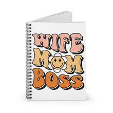 Load image into Gallery viewer, "Wife Mom Boss" Inspirational Ruled Notebook – Empower Your Day in Style