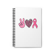 Load image into Gallery viewer, Peace Love Cure - Spiral Notebook - Ruled Line