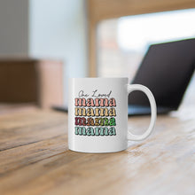 Load image into Gallery viewer, "One Loved Mama" Multicolor Typographic Mug – Celebrate Motherhood with Every Sip