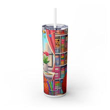 Load image into Gallery viewer, 20oz Personalized Skinny Tumbler – Stylish Crafter Girl Design – Double-Wall Insulated, Hot & Cold Drinks – BPA-Free, Stainless Steel with Lid & Straw