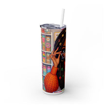 Load image into Gallery viewer, 20oz Personalized Skinny Tumbler – Stylish Crafter Girl Design – Double-Wall Insulated, Hot & Cold Drinks – BPA-Free, Stainless Steel with Lid & Straw