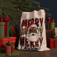 Load image into Gallery viewer, 🎄 Festive Merry Christmas Gift Bag – African American Santa Claus