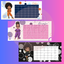 Load image into Gallery viewer, Jazzy Girl 2026 Desktop Calendar | Stylish 11x5 Desk Planner