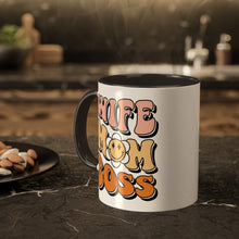 Load image into Gallery viewer, ✨ 'Wife Mom Boss' Two-Tone Accent Mug: A Sip of Empowerment ✨