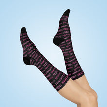 Load image into Gallery viewer, π Step Strong: Breast Cancer Awareness Cozy Cushioned Crew Socks β Inspiring Word Design π