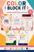Load image into Gallery viewer, Color Block It - Mini Sticker Book Collection | Handmade Functional Planner Sticker Book | 5 Vibrant Styles