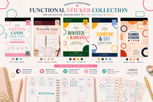 Load image into Gallery viewer, Color Block It - Mini Sticker Book Collection | Handmade Functional Planner Sticker Book | 5 Vibrant Styles