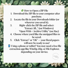 Load image into Gallery viewer, Whimsical Bloom Digital Papers – 10 Colorful 12x12 Floral Backgrounds for Crafting