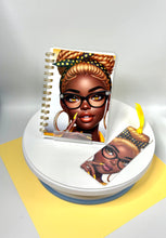 Load image into Gallery viewer, Bold & Brilliant Mini Notebook Set – 5x7 Blank Journal with Matching Bookmark