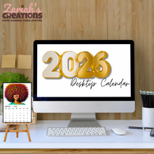 Load image into Gallery viewer, Color me Curly Desktop Calendar 2026