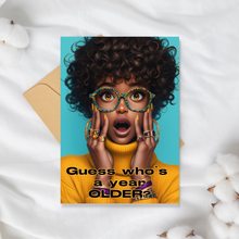 Load image into Gallery viewer, 🎉 “Guess Who’s a Year Older?” – 5x7 Glossy Birthday Card with Envelope 🎉