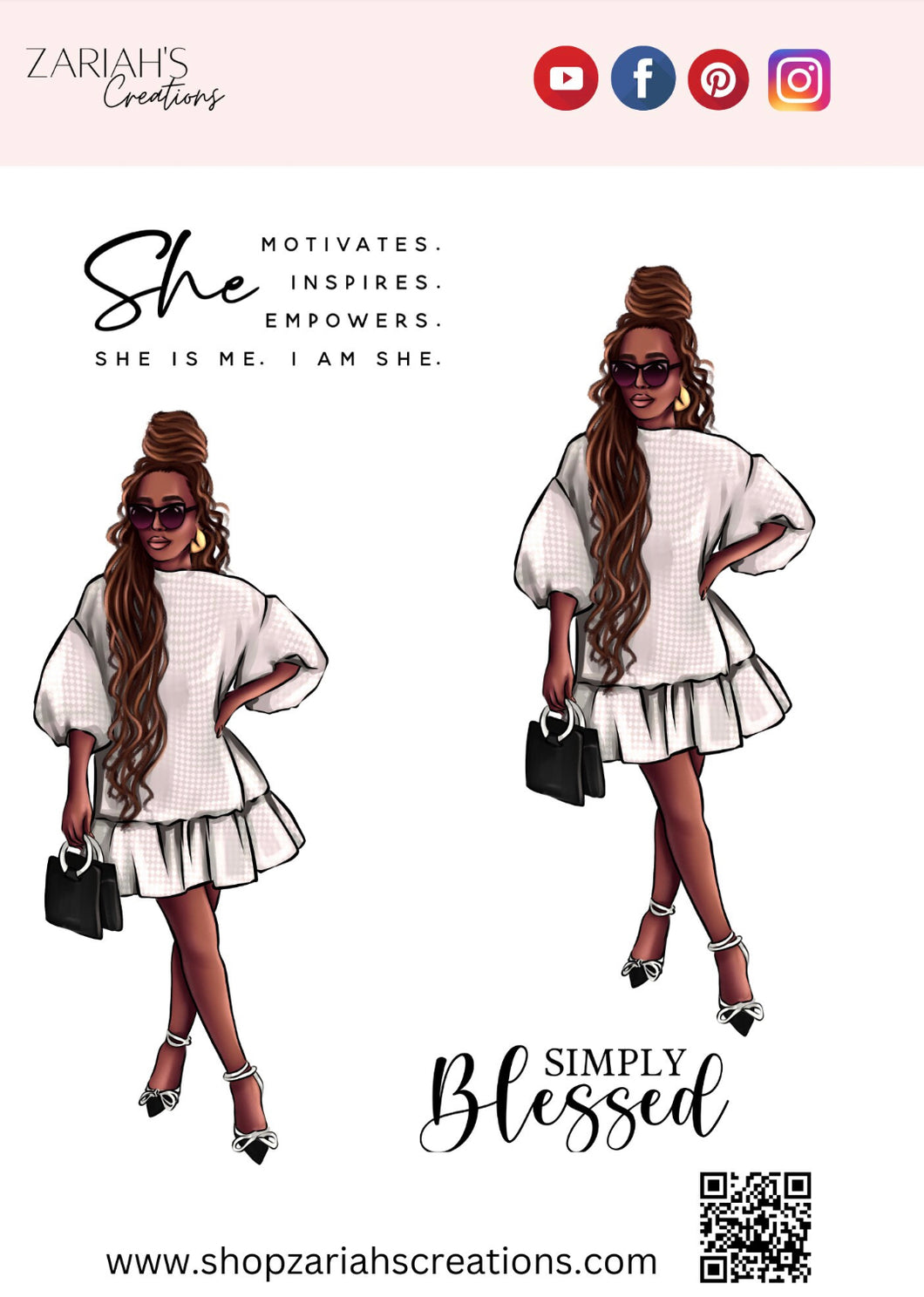 African American | Fashionista Sticker Kit with Inspiration