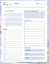 Load image into Gallery viewer, Blue Swirl Daily Printable/Planner Insert/Planner Printable,/Notes/ To do List/ Instant Download