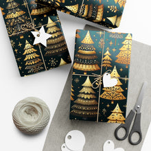 Load image into Gallery viewer, Black and Gold Christmas wrapping paper | Gift wrap
