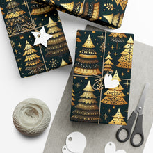 Load image into Gallery viewer, Black and Gold Christmas wrapping paper | Gift wrap
