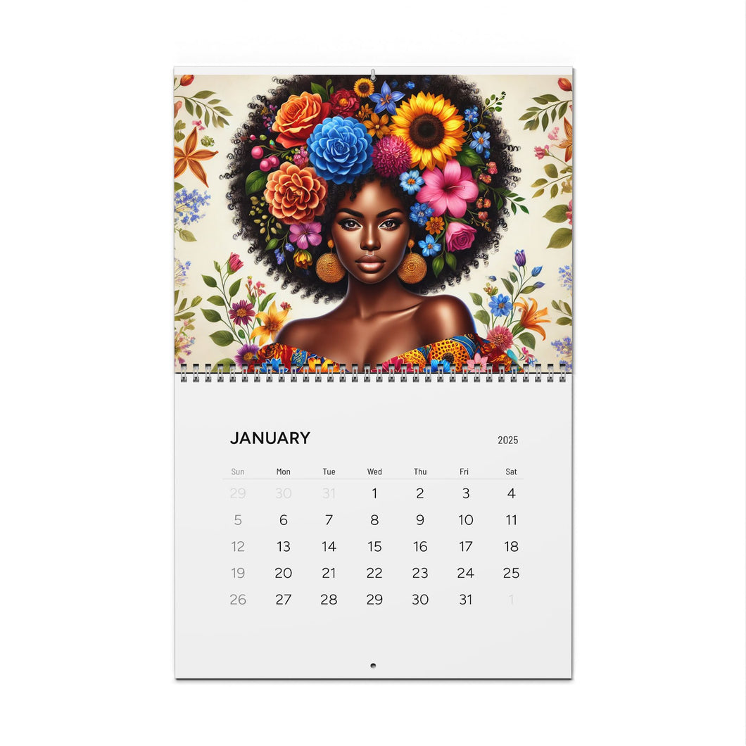 Afrocentric Queens in Full Bloom: 12-Month Calendar