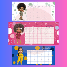 Load image into Gallery viewer, Jazzy Girl 2026 Desktop Calendar | Stylish 11x5 Desk Planner

