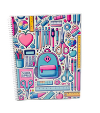 Load image into Gallery viewer, Colorful School Supplies Notebooks - Choice of 4 Spiral Bound | Fun and Vibrant Design
