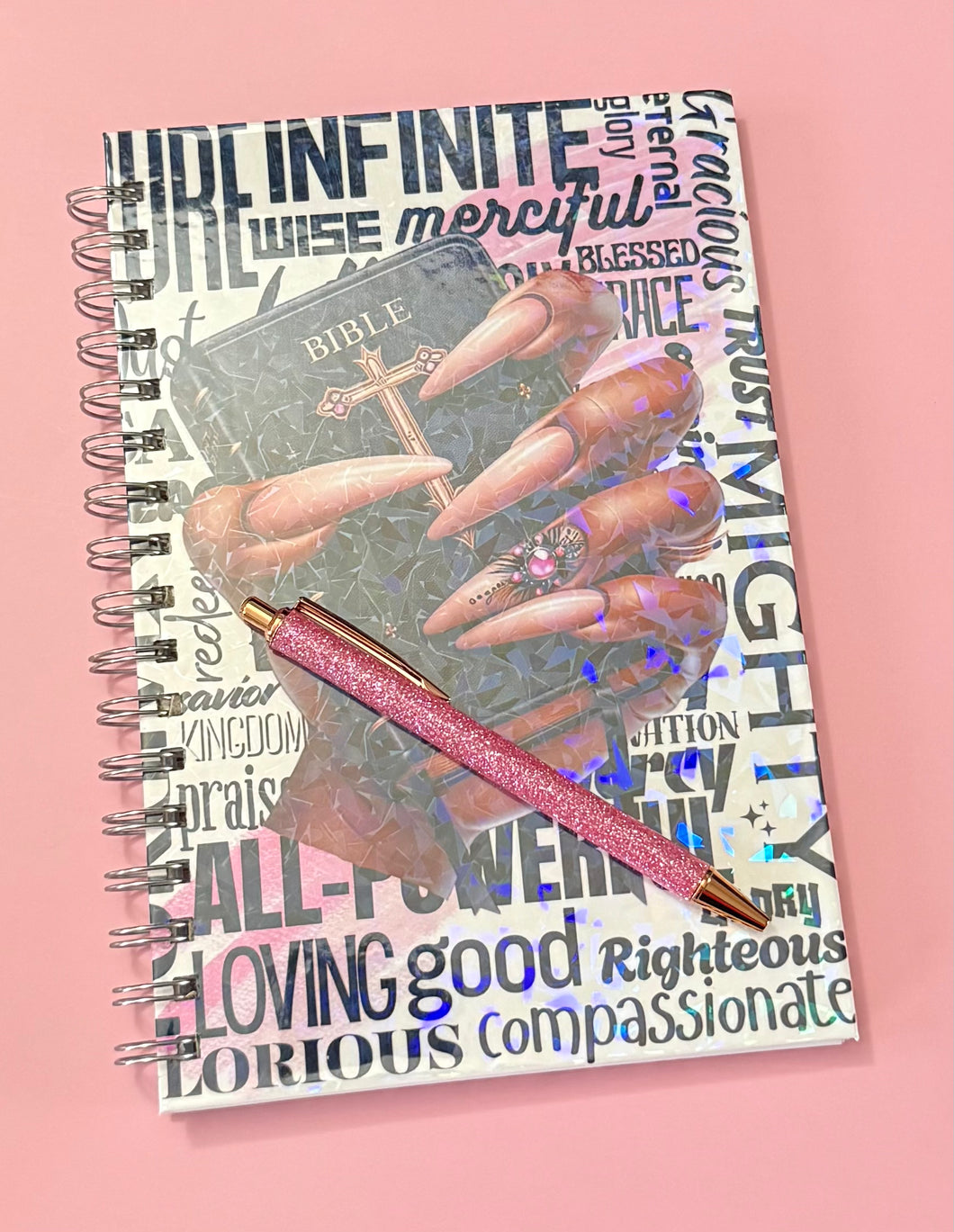 Faith-Inspired Spiral Notebook – Bible & Affirmations Cover Journal