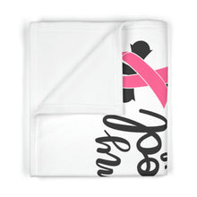 Load image into Gallery viewer, Breast Cancer Inspirational | WHITE Fleece Blanket
