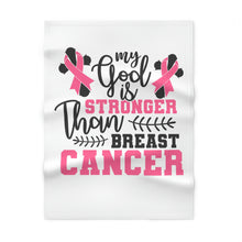 Load image into Gallery viewer, Breast Cancer Inspirational | WHITE Fleece Blanket
