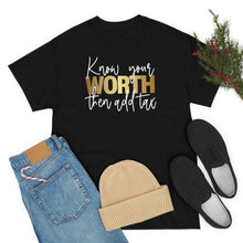 Load image into Gallery viewer, Know Your Worth | Women&#39;s Cotton Tee
