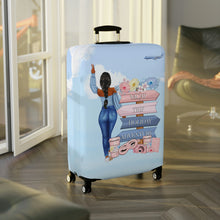 Load image into Gallery viewer, Travel Girl Luggage Cover | Blue
