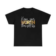 Load image into Gallery viewer, Know Your Worth | Women&#39;s Cotton Tee
