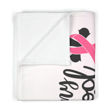 Load image into Gallery viewer, Breast Cancer Inspirational Pink Fleece Blanket
